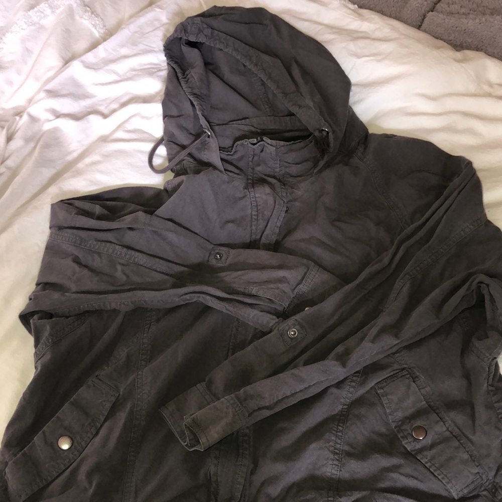 Volcom grey jacket with hoodie